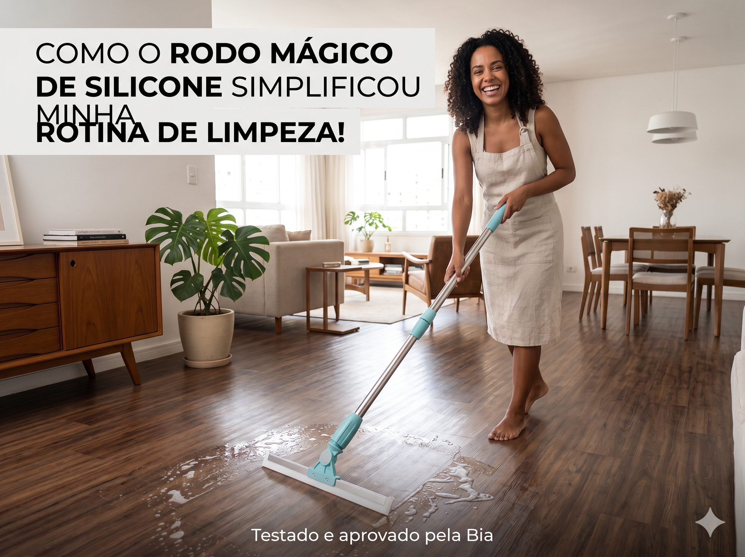 RODO MÁGICO GIRATÓRIO DE SILICONE